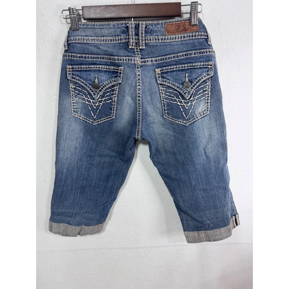 Vigoss Women's Denim Bermuda Shorts Distressed‎ Mid Rise Size 5